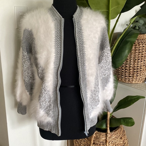 Vintage Sweater Mohair Cardigan Jacket - Picture 1 of 12